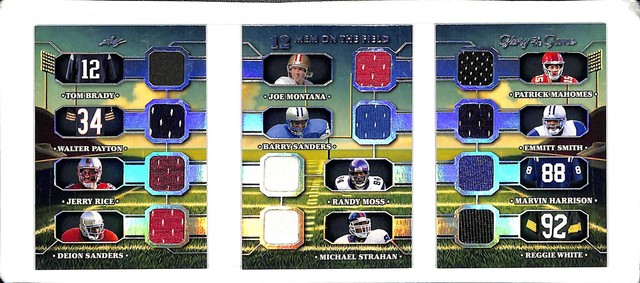 2025 Leaf Glory of the Game Brady Mahomes Rice Moss Smith 12 Jersey Book #3/25