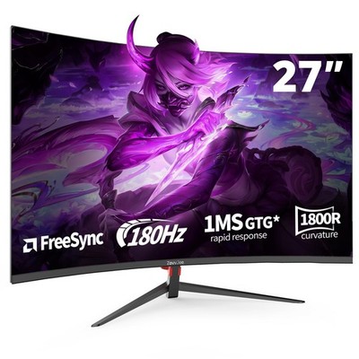 27 Zoll Curved Gaming Monitor180Hz, FHD 1080p 1ms Response, FreeSync,