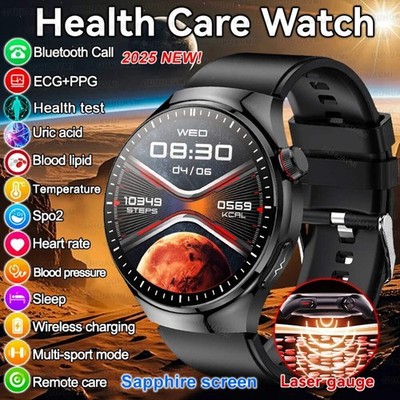 2025 New GUHUAVMI Accurate Blood Lipid Uric Acid Smart Watch Men Women ECG+PPG B