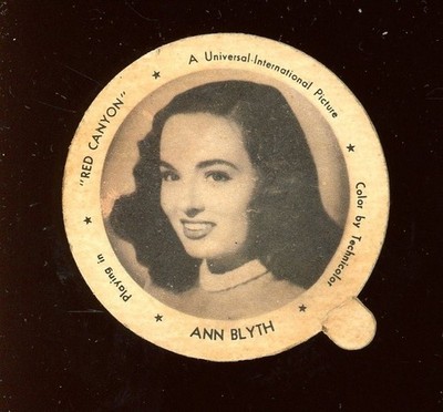 1949 F5-15 Dixie Lids Movie Stars #1 Ann Blyth VG
