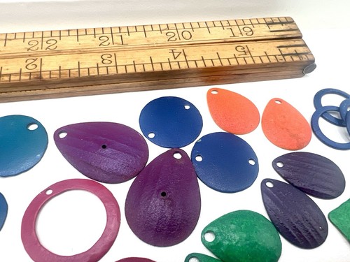 74 Pcs Vintage Colorful Enamel Copper Steel Shapes Findings Jewelry Making Lot B - Picture 9 of 13