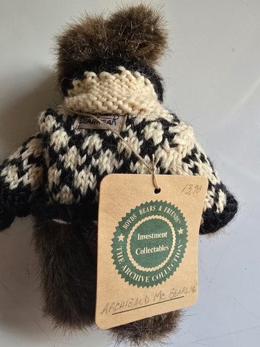 BOYDS BEARS ARCHIBALD MCBEARLIE peluche orso ritirato snodato con etichetta 1998 - Foto 3 di 3