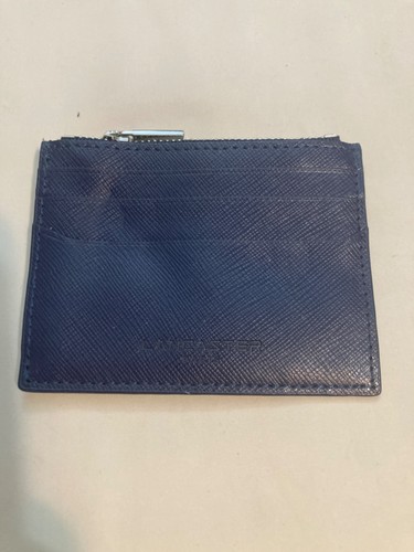 Lancaster Paris Genuine Leather Card/Coin Holder Navy Very Good Pre Owned - Picture 1 of 6