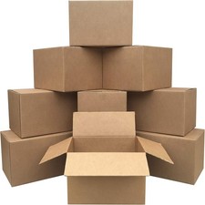 Amazon Basics Cardboard Shipping and Packing Moving Boxes, 10 Pack, Medium, Brow