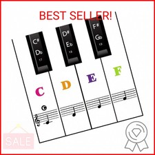Piano Keyboard Stickers for Beginners, Reusable  Protective Piano Key Labels, P