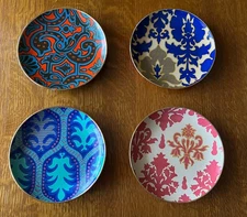 Tracy Reese New York Decorative Plates Set of 4 18kt Gold Rimmed 7inchs