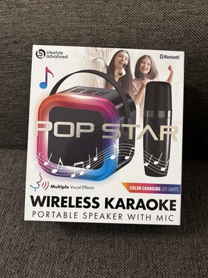 POP STAR Wireless Karaoke Portable Speaker with Mic, New in box