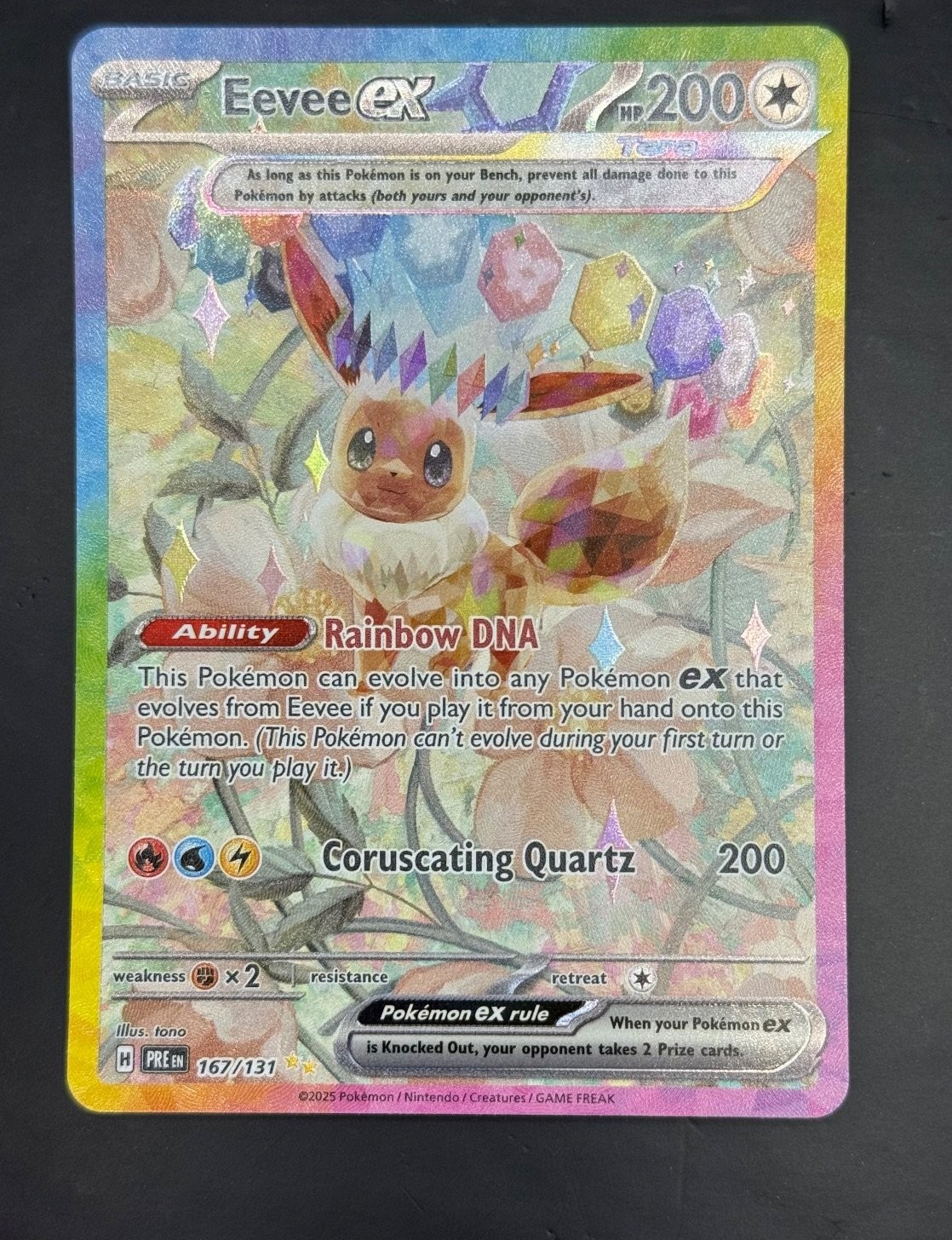 Eevee ex 167/131 Special Illustration Rare Prismatic Evolutions Pokemon TCG