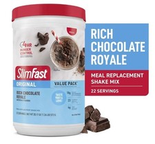 SlimFast Original Meal Replacement Shake Mix, Rich Chocolate Royale, 20.18 oz, 8.64 per gallon