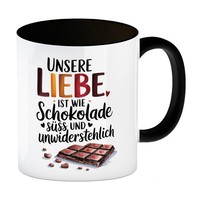 Liebe Ist Wie Schokolade Kaffeebecher In Schwarz Schokoladentafel