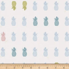Art Gallery Charleston Ananas Powder Fabric, White