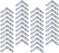 Wealrit Pack of 40 Silver L Shape Bracket Joint Support Flat Plate Bracket Ri...
