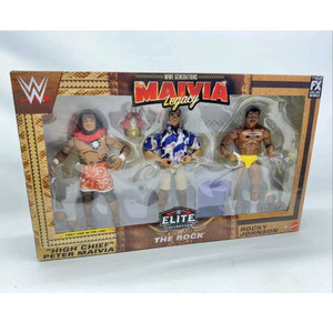 WWE Elite Collection Legacy 3-Pack The Rock Rocky Johnson Peter Maivia Boxed