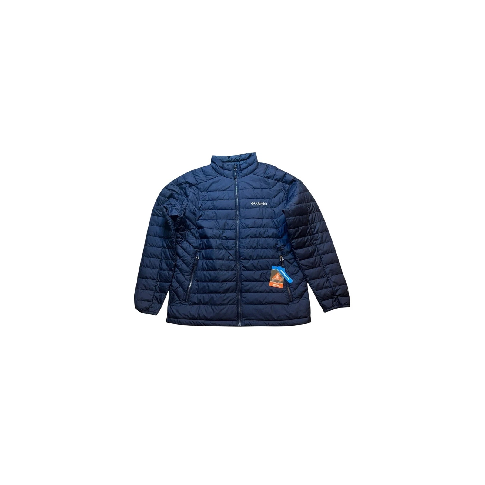 Columbia White Out 1.0 FS Jacket Mens 2XT Navy Blue Omni-Heat Puffer XT3760-464
