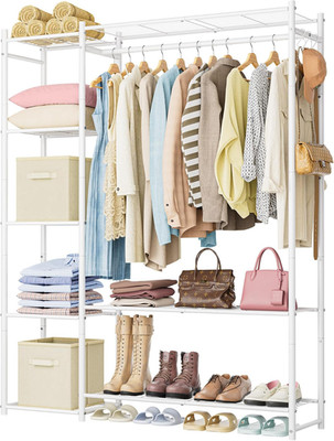 Wardrobe Closet,Portable Clothes Rack with 4 Tiers Shelves,Freestanding Closet O