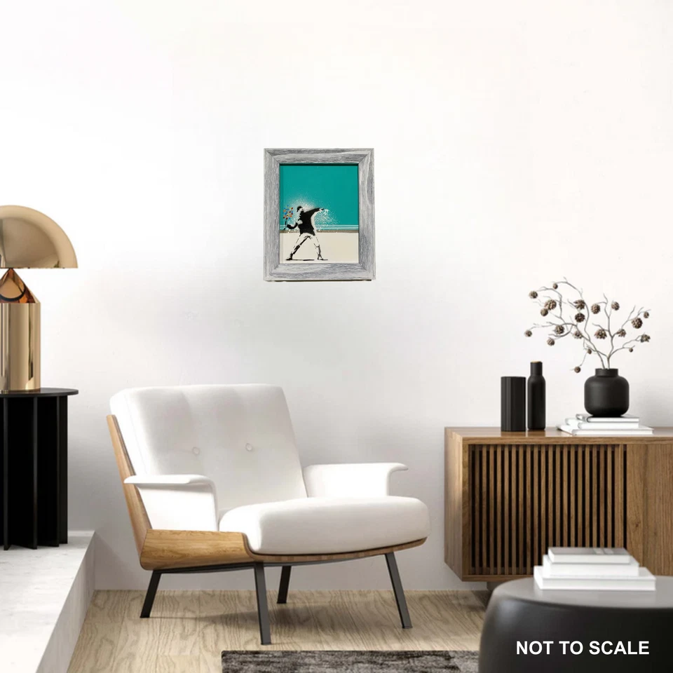 Pintura Banksy Graffiti Arte Pop Aqua Flor Lanzador Foto 2 de 4