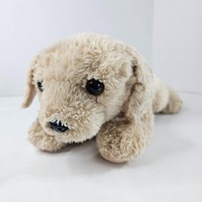 Aurora Laying Dog Plush Tan Lab Retriever Puppy Stuffed Animal Toy 2021