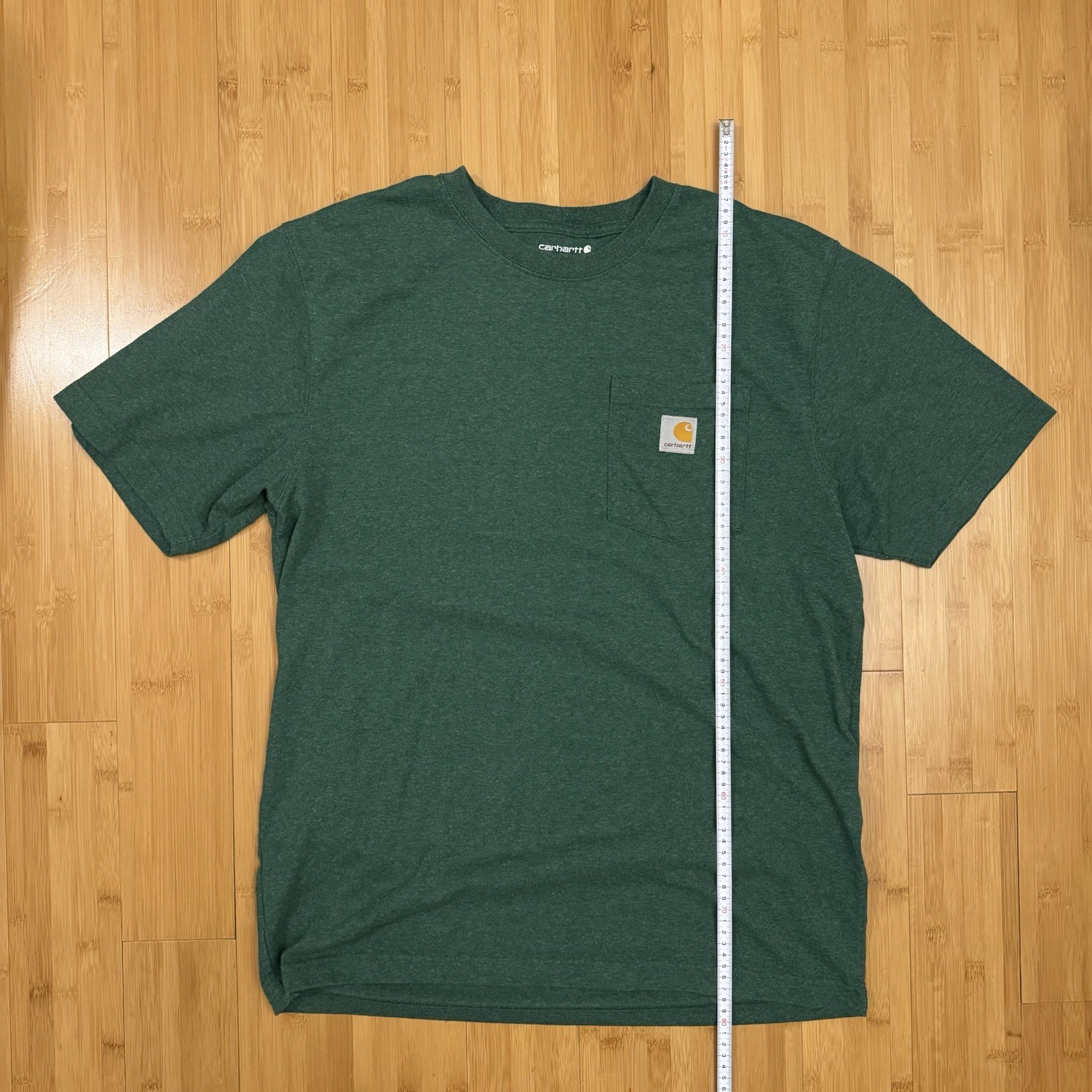 Carhartt Mens Green K87 Pocket Short Sleeve Work Shirt Size Medium