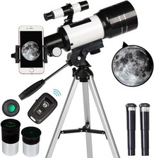 ToyerBee 70mm Aperture Refractor 15X-150X Portable Travel Telescope - BLACK