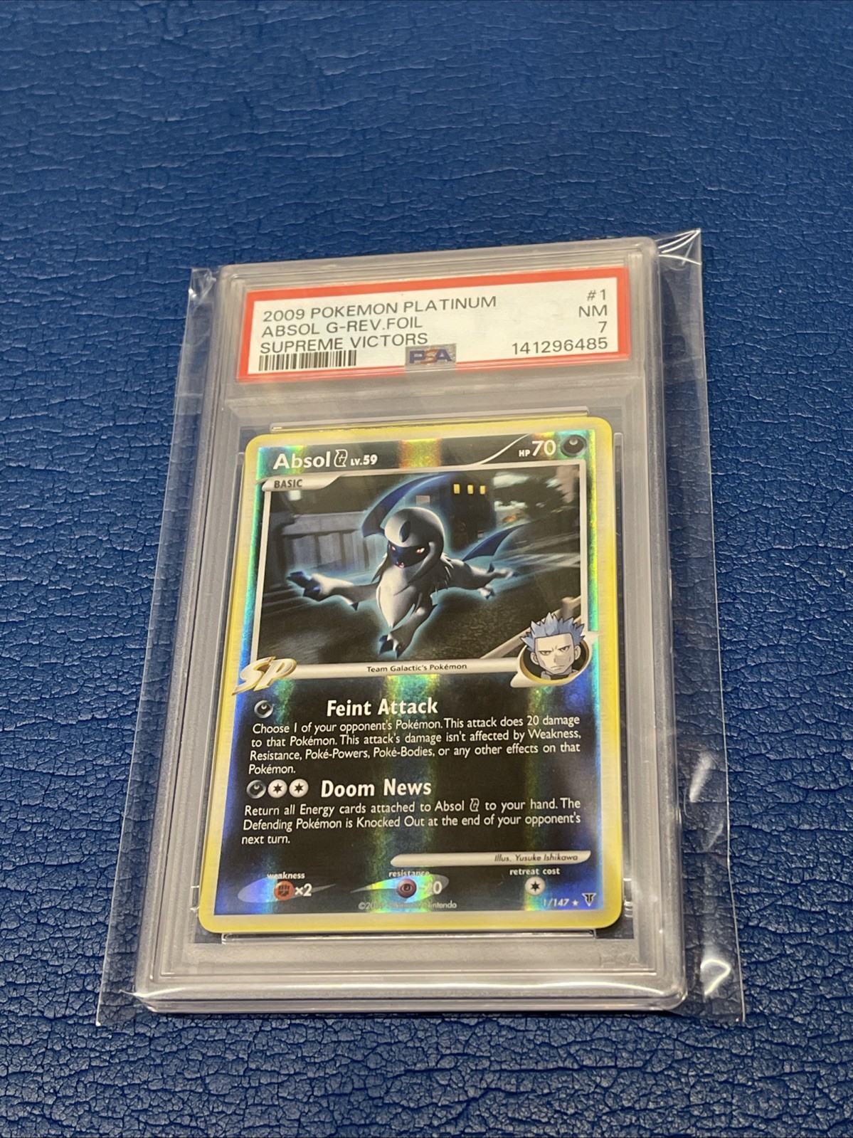 Pokemon Platinum Absol G Reverse Holo Supreme Victors 1/147 PSA 7 NM Near Mint