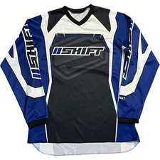 Shift Racing Motocross Jersey Blue Black White MX Gear Long Sleeve Large