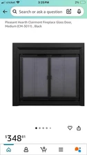 Pleasant Hearth Clairmont Fireplace Glass Door CM-3011  Black Med. NEW!
