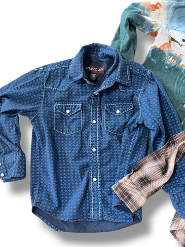Lot Of 3 Western Pearl Snap Cowboy Shirts Roper Pintlar Kids Youth Sz Small 6-8 - Picture 3 of 9