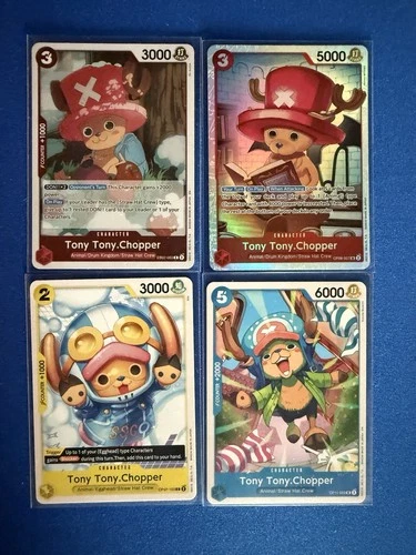 Tony Tony Chopper One Piece TCG OP08-007 Super Rare+EB02 Rare+OP11 Uncommon PWE