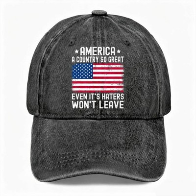 America Patriotic Slogan Dad Hat Casual Outdoor Gift Unisex Washed Baseball Cap