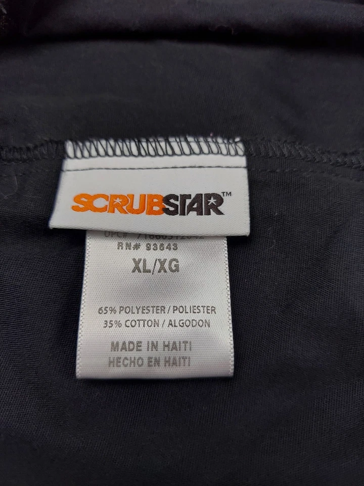 Pantalones Médicos XL Negros Unisex Pierna Ancha Pantalón Bolsillos Grandes Estrella Exfoliante XG 38×30 Foto 4 de 4