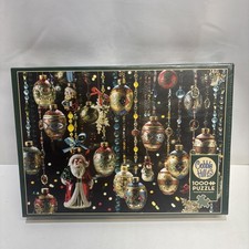 VTG Cobble Hill 1000 Piece Puzzle Christmas Ornaments Santa sealed W/poster