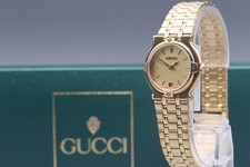 [Near MINT Full Set]  Vintage GUCCI 9200L 25mm Gold Dial Qz Women's Watch