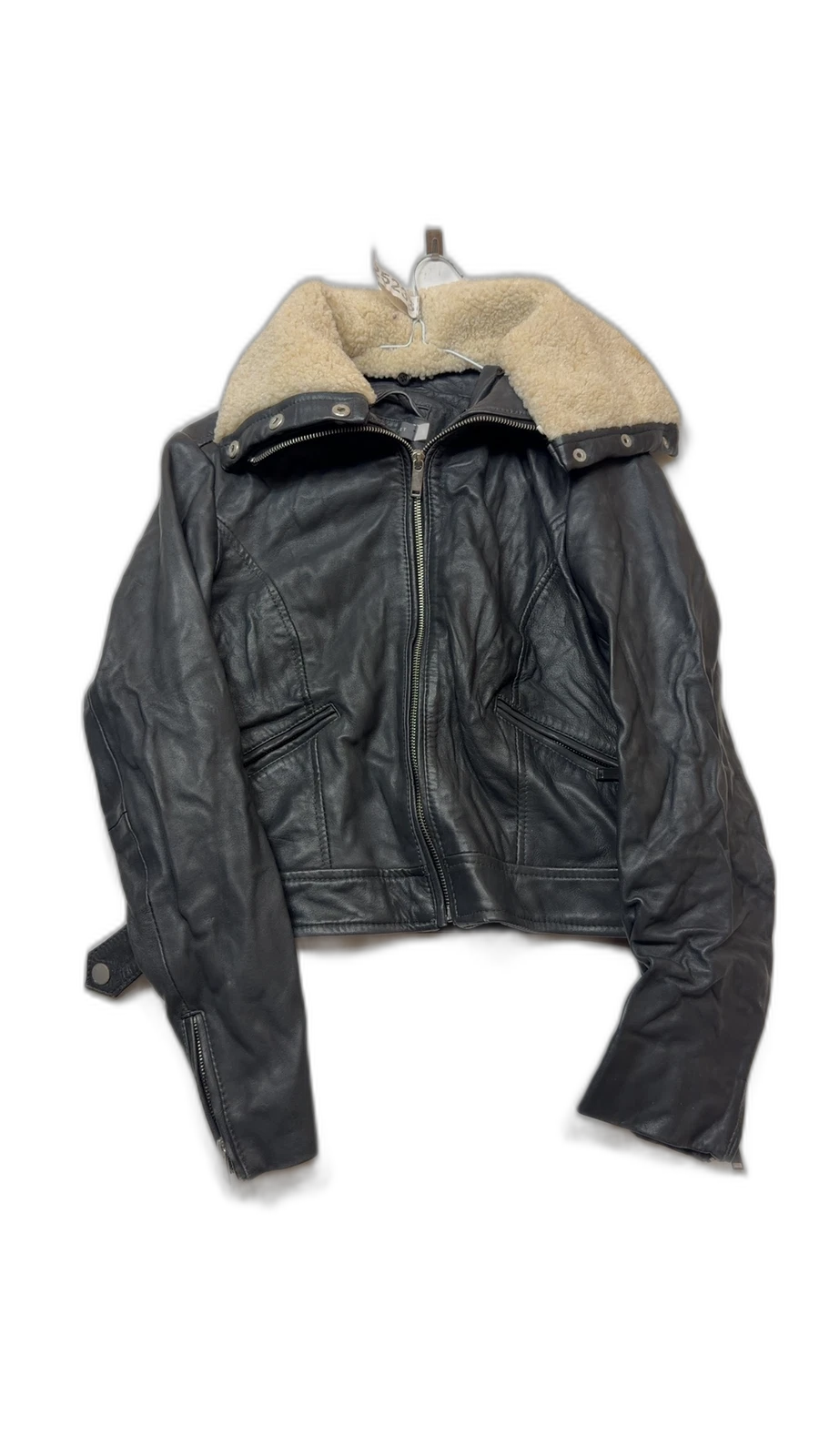 Mint Velvet Black Leather Biker Cropped Jacket size 10 Womens Casual
Opens in a new window or tab
