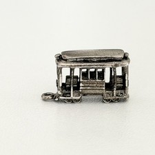Colgante vintage de plata esterlina 925 trolebús viaje coche callejero encanto