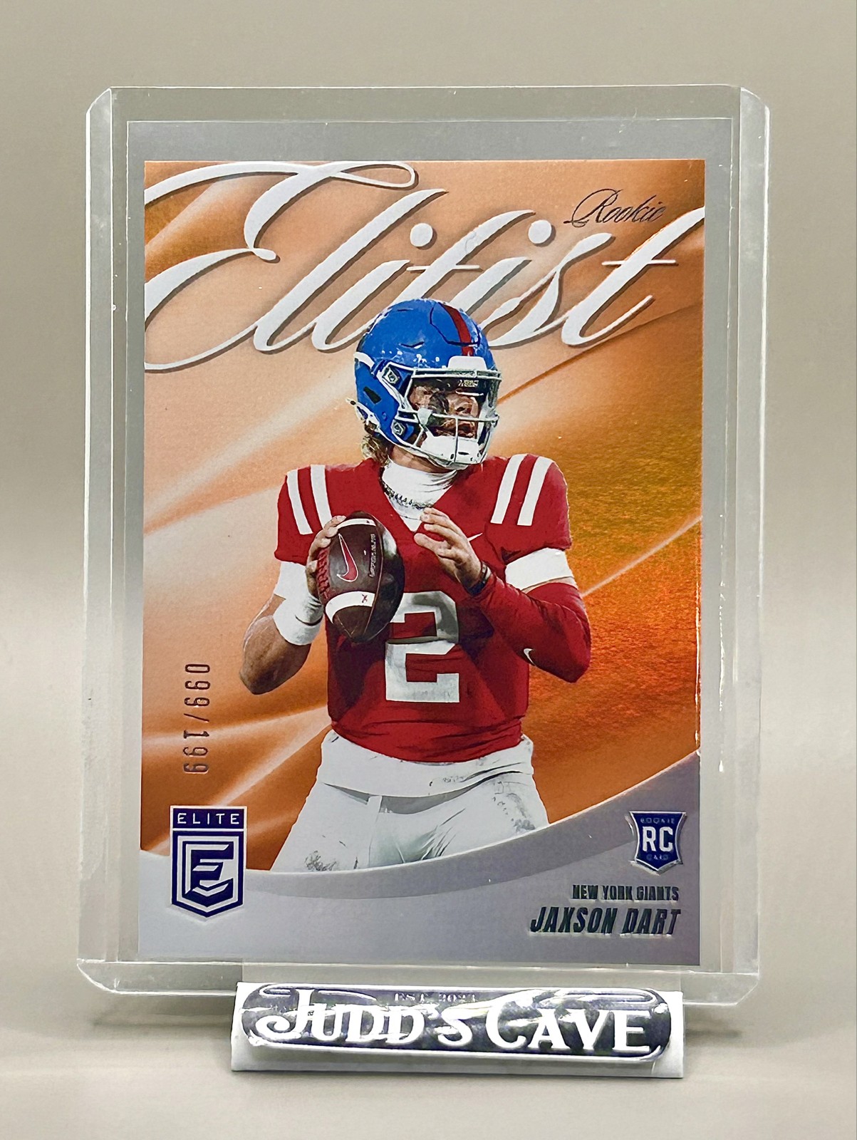 🚨 2025 Panini Donruss Elite Rookies JAXSON DART Orange #103 RC Giants 99/199 🏈