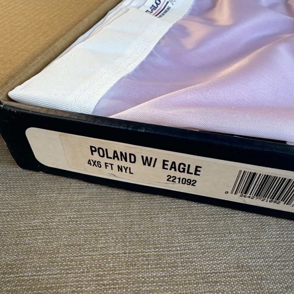 Annin Polish Poland Flag 4x6 ft. Nyl-Glo 100% Made in USA in BOX - Image 3 of 4