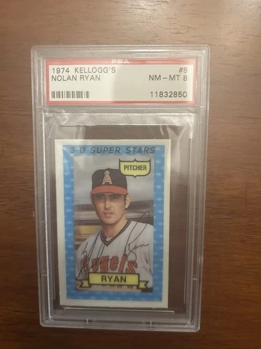1974 Kellogg's 3-D Super Stars Nolan Ryan #8 PSA 8 NM- MT