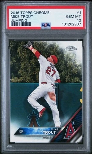 MIKE TROUT 2016 Topps Chrome—JUMPING #1 PSA 10 GEM MINT