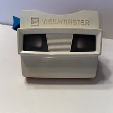 Vintage View-Master Viewer Model G Bakelite, Red/White ,GAF 1980 WHITE LETTERING