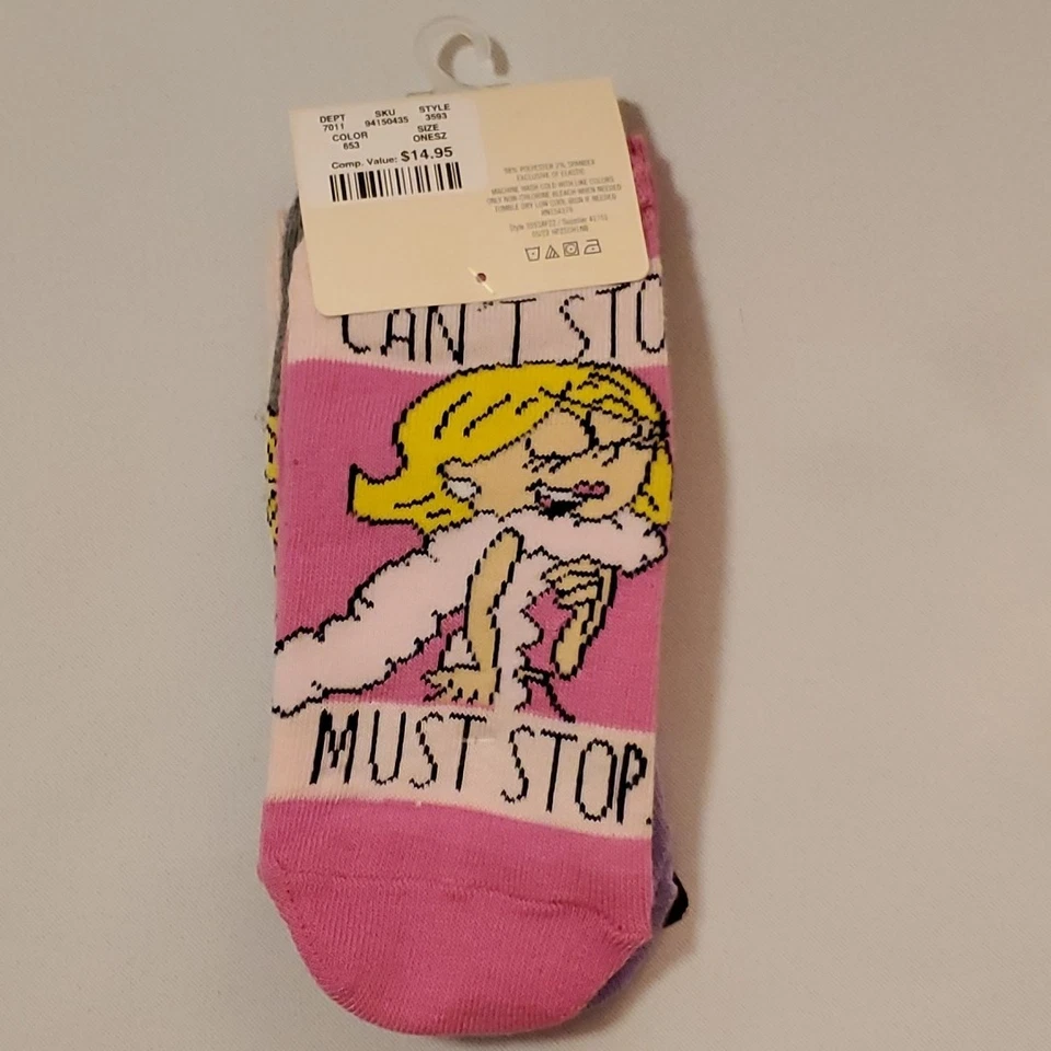 Nuevo paquete de 3 calcetines tobilleros Disney Lizzie McGuire Aeropostale talla única para todas las niñas Foto 2 de 3