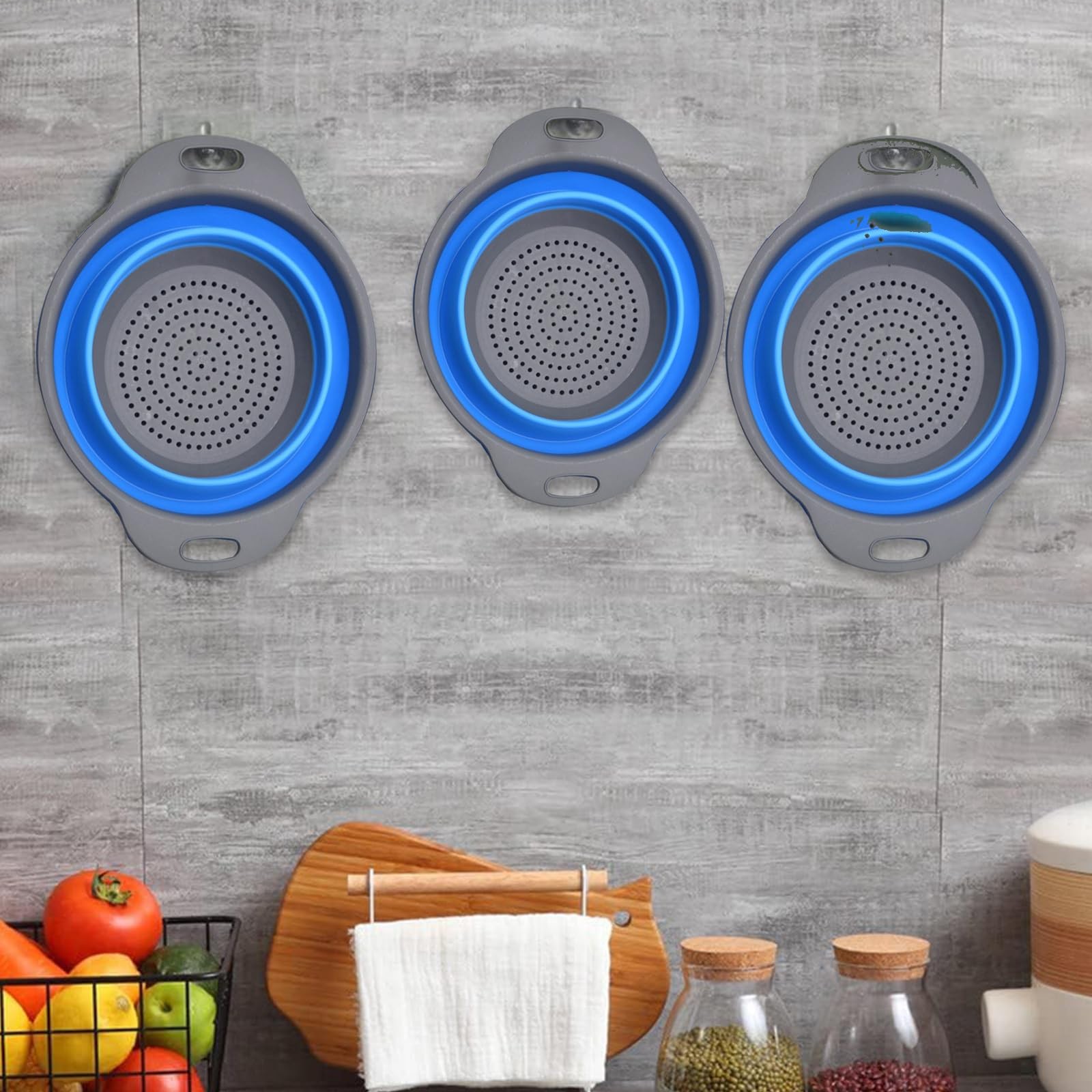 Collapsible Colander Set of 2 PCS Collapsible Strainer Space-Saving Kitchen F