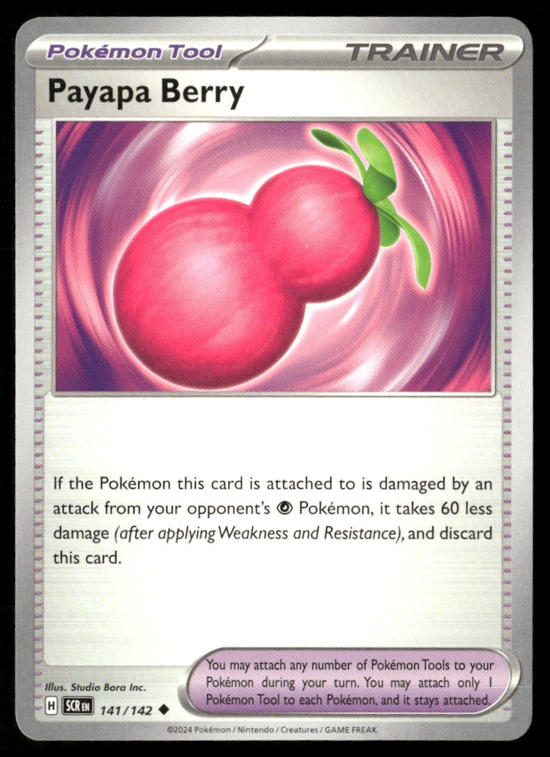 Payapa Berry Stellar Crown 141/142 Uncommon Pokemon Near Mint