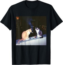 Funny Cat Meme Cat Smoking Cigarette Cat Lovers Men Women T-Shirt