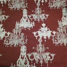 Red Wine Baroque Rococo Reversible Chandelier Drapery Fabric - 60" By The Yard