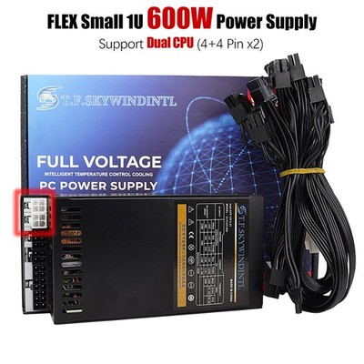 600 Watt 1U kleines Netzteil 2x4+4 Pin Dual CPU Mini ITX PC PSU, ATX, 12V