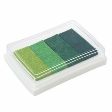 2X(Inkpad Craft Multi Gradient Green 4 x Colors Ink Stamp Pad Oil Based M4A8)