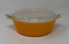 Vtg Pyrex Friendship 471  1pt Orange Casserole Dish Clear Lid (lid chipped)