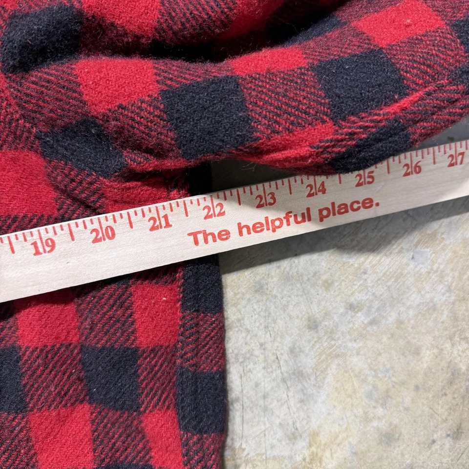 Vintage LL Bean Jacket Mens Large Red Black Plaid Wool Maine Guide Shirt 80s - Image 4 of 4