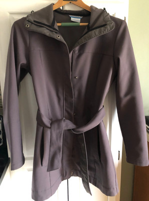 Columbia Women's Gray Hooded Softshell Trench Coat (MED) ''Take To The Streets''