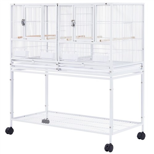 Wide Bird Cage Large Divided Breeder Cage w/ Stand for Budgies/Parrots Parakeets - Picture 4 of 15